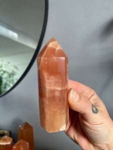 Amber Calcite Obelisk