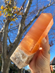 Amber Calcite Obelisk