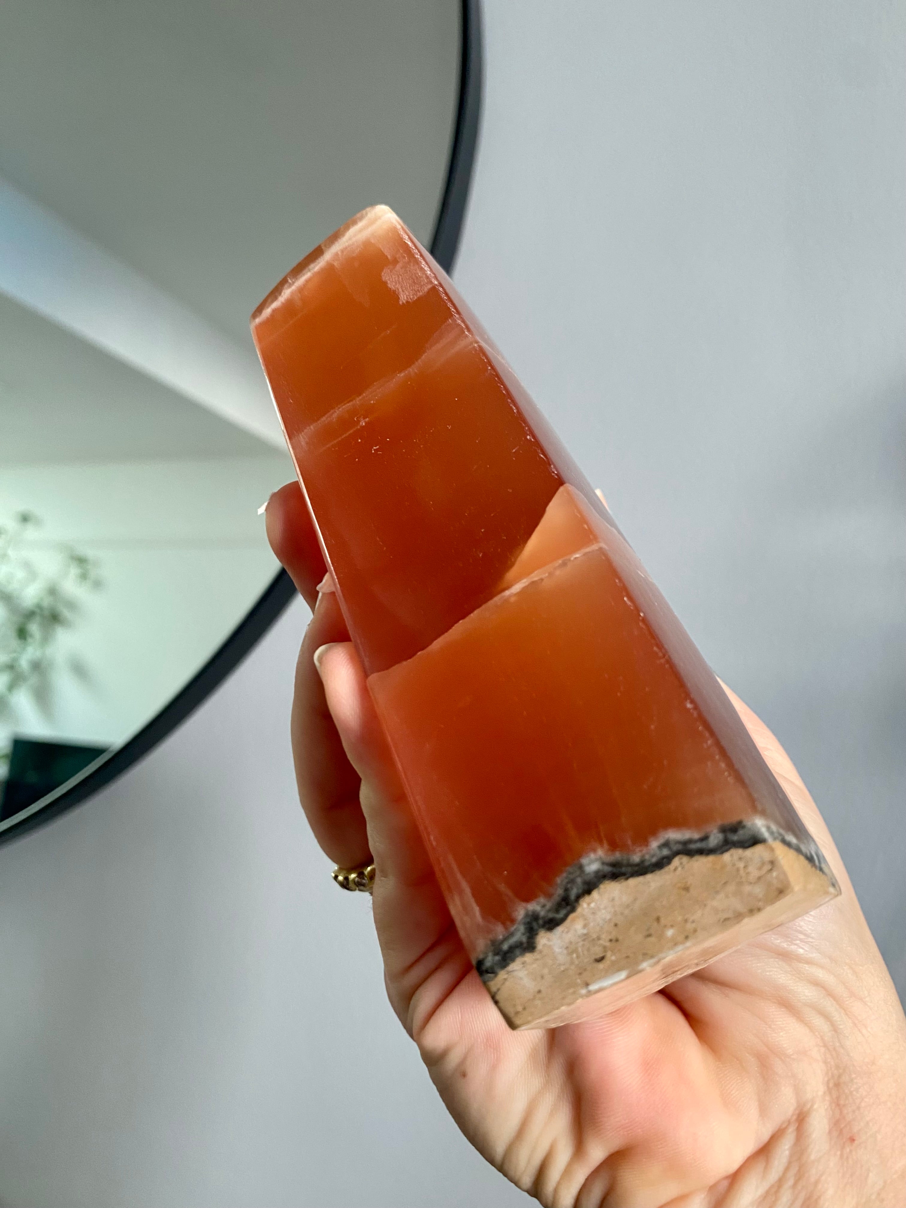 Amber Calcite Obelisk