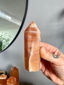 Amber Calcite Obelisk