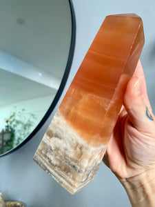 Amber Calcite Obelisk