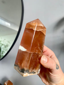 Amber Calcite Obelisk