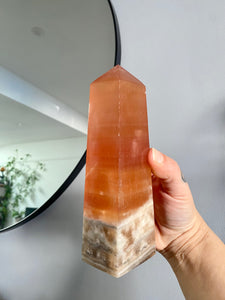 Amber Calcite Obelisk