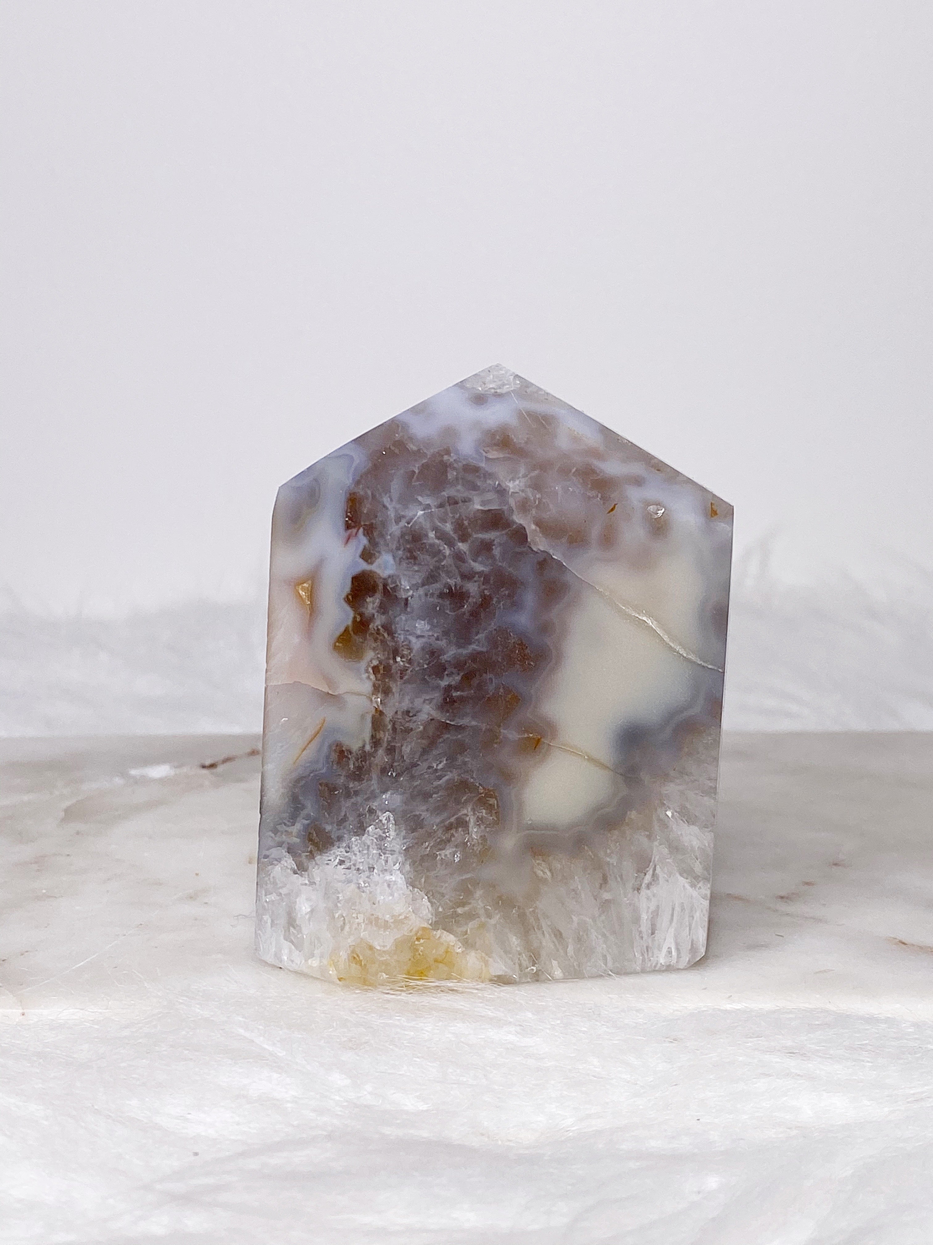 Druzy Snowflake Agate Tower