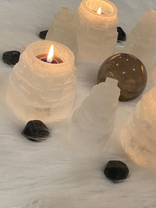 Selenite Candle Holder