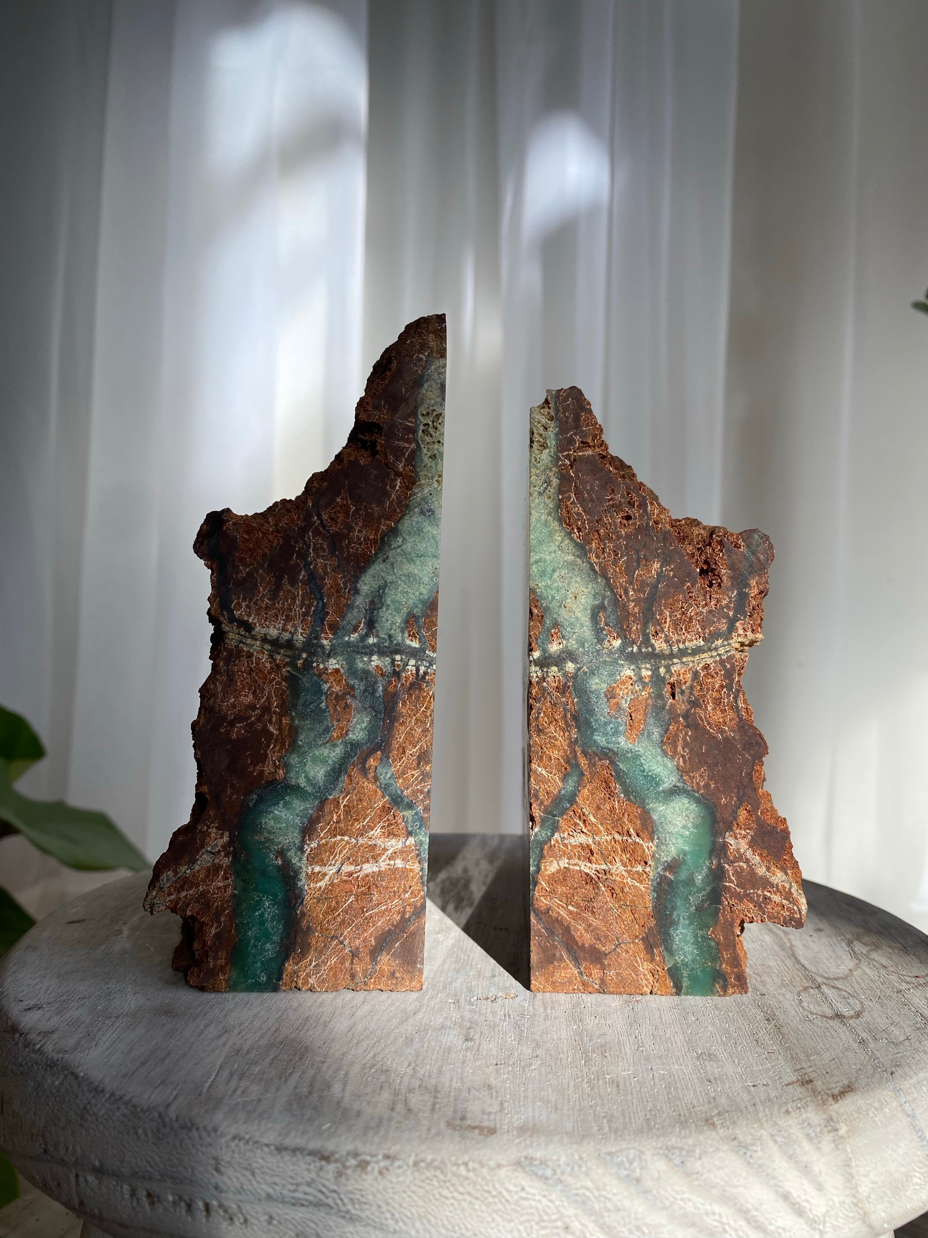 Chrysoprase Bookends