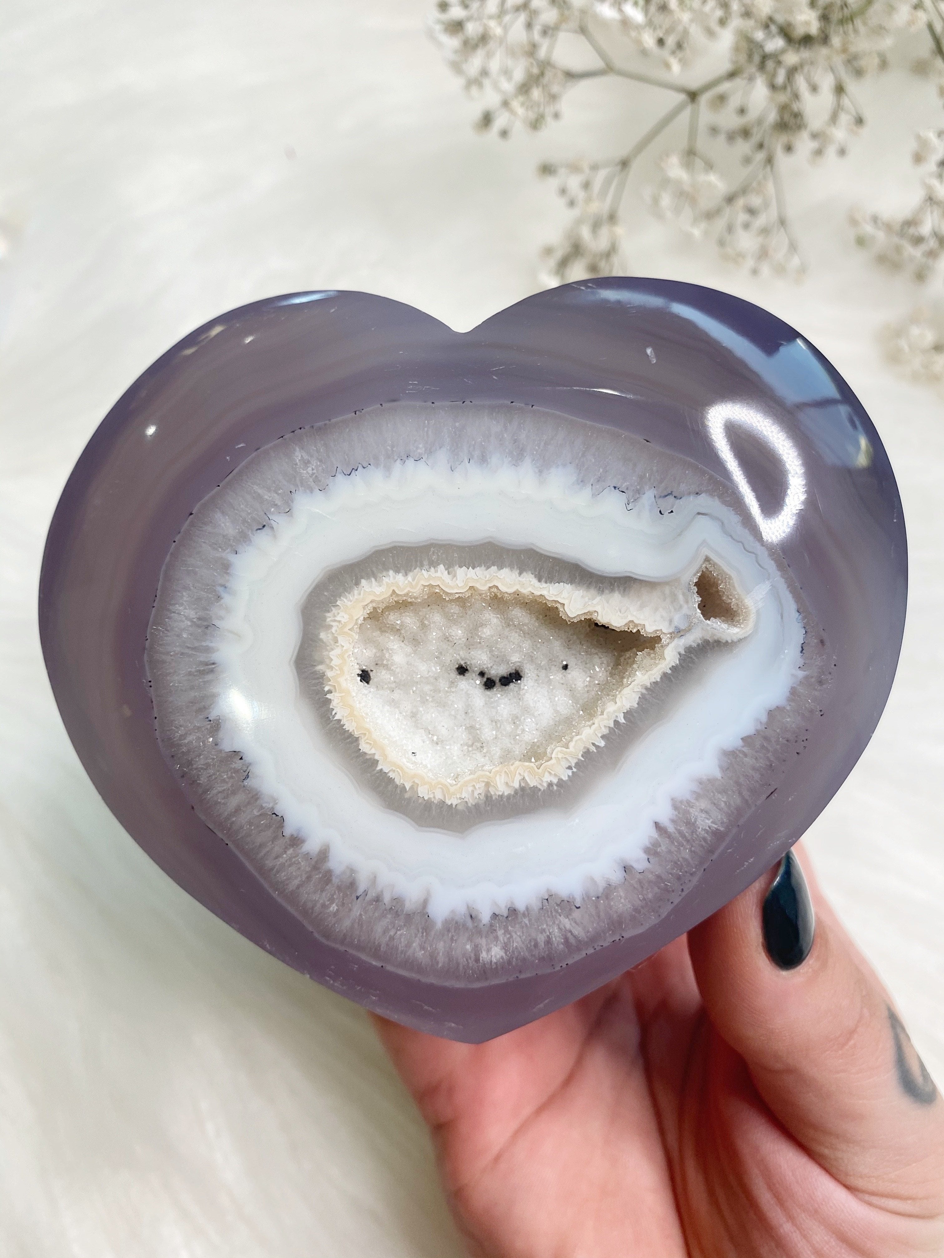 Purple Agate Heart